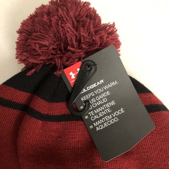 South Carolina Gamecocks Under Armour Sideline Cuffed Knit Pom Beanie Hat OSFA - Picture 3 of 7